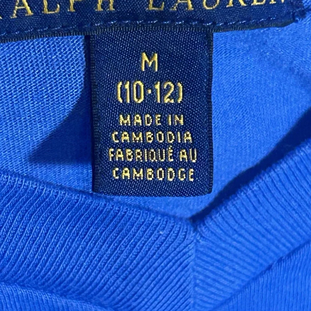 Polo Ralph Lauren Kid's Pocket T-Shirt Size M (10-12) Blue Short Sleeve